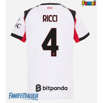 AC Milan Samuele Ricci #4 Tricou Fotbal Replică 2025-26 Femei Deplasare